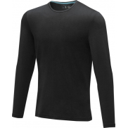 Męski T-shirt organiczny Ponoka z długim rękawem, l, czarny