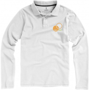 Męskie polo Calgary z długim rękawem 200 g/m², 3xl, biały
