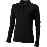 Damskie polo Calgary z długim rękawem 200 g/m², xxl, czarny