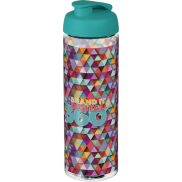 Bidon H2O Vibe o pojemności 850 ml z otwieranym wieczkiem, biały, niebieski