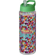 Bidon H2O Vibe o pojemności 850 ml z wieczkiem z dzióbkiem, biały, zielony
