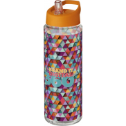 Bidon H2O Vibe o pojemności 850 ml z wieczkiem z dzióbkiem, biały, pomarańczowy