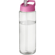 Bidon H2O Vibe o pojemności 850 ml z wieczkiem z dzióbkiem, biały, różowy