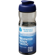 Bidon H2O Active® Eco POP Base o pojemności 650 ml z wieczkiem zaciskowym, szary, niebieski