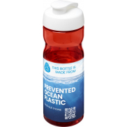 Bidon H2O Active® Eco POP Base o pojemności 650 ml z wieczkiem zaciskowym, czerwony, biały