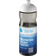 Bidon H2O Eco o pojemności 650 ml z wypukłym wieczkiem, szary, biały