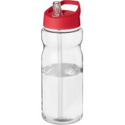 Bidon H2O Eco o pojemności 650 ml z wieczkiem z dzióbkiem, biały, czerwony