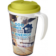 Kubek Brite-Americano® 350 ml z wieczkiem zapobiegającym rozchlapaniu, biały, zielony