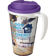 Kubek Brite-Americano® 350 ml z wieczkiem zapobiegającym rozchlapaniu, biały, fioletowy