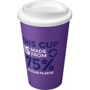 Kubek Americano Eco z recyklingu o pojemności 350 ml, fioletowy, biały