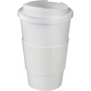 Kubek Americano® 350 ml z uchwytem i pokrywką chroniącą przed rozlaniem, biały
