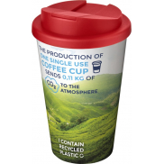 Kubek Brite-Americano® 350 ml z wieczkiem zapobiegającym rozchlapaniu, biały, czerwony