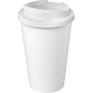 Kubek Americano® Eco z recyklingu o pojemności 350 ml z pokrywą odporną na zalanie, biały