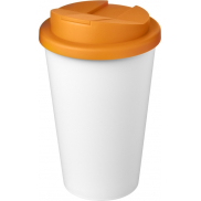 Kubek Americano® Eco z recyklingu o pojemności 350 ml z pokrywą odporną na zalanie, pomarańczowy, biały
