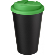 Kubek Americano® Eco z recyklingu o pojemności 350 ml z pokrywą odporną na zalanie, zielony, czarny