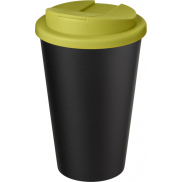 Kubek Americano® Eco z recyklingu o pojemności 350 ml z pokrywą odporną na zalanie, zielony, czarny
