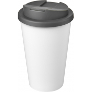Kubek Americano® Eco z recyklingu o pojemności 350 ml z pokrywą odporną na zalanie, szary, biały