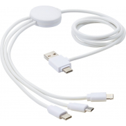 Pure kabel do ładowania 5-w-1 z dodatkiem antybakteryjnym, biały