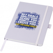 Notatnik w formacie A5 z papieru z recyklingu z okładką z plastiku z recyklingu Honua, fioletowy