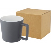 Cali Kubek ceramiczny o pojemności 370 ml z matowym wykończeniem, biały, szary