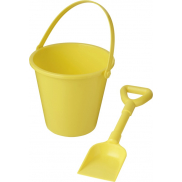 Wiaderko z łopatką Tides z plastiku z recyklingu, żółty