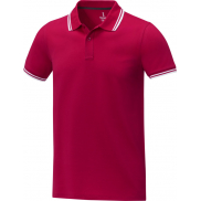 Męska koszulka polo Amarago z kontrastowymi paskami i krótkim rękawem 200 g/m², xl, czerwony