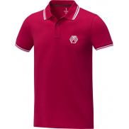 Męska koszulka polo Amarago z kontrastowymi paskami i krótkim rękawem 200 g/m², xxl, czerwony