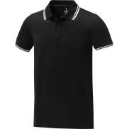 Męska koszulka polo Amarago z kontrastowymi paskami i krótkim rękawem 200 g/m², l, czarny