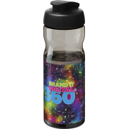 Bidon H2O Active® Base Tritan™ o pojemności 650 ml z klapką, szary, czarny
