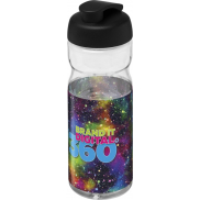 Bidon H2O Active® Base Tritan™ o pojemności 650 ml z klapką, biały, czarny