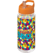 Bidon H2O Active® Octave Tritan™ o pojemności 600 ml z dzióbkiem, biały, pomarańczowy