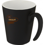 Kubek ceramiczny Oli o pojemności 360 ml z uchwytem, biały, czarny