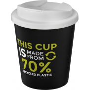 Kubek Americano® Espresso Eco z recyklingu o pojemności 250 ml z pokrywą odporną na zalanie , czarny, biały
