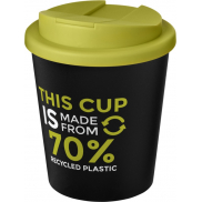 Kubek Americano® Espresso Eco z recyklingu o pojemności 250 ml z pokrywą odporną na zalanie , czarny, zielony