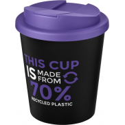 Kubek Americano® Espresso Eco z recyklingu o pojemności 250 ml z pokrywą odporną na zalanie , czarny, fioletowy