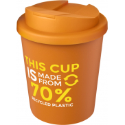Kubek Americano® Espresso Eco z recyklingu o pojemności 250 ml z pokrywą odporną na zalanie , pomarańczowy