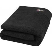 Nora bawełniany ręcznik kąpielowy o gramaturze 550 g/m² i wymiarach 50 x 100 cm, czarny