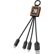 SCX.design C19 łatwy w użyciu kabel drewniany 20 W, brazowy, czarny