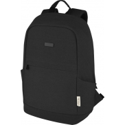 Joey 15,6-calowy plecak na laptopa z płótna z recyklingu z certyfikatem GRS o pojemności 18 l, czarny