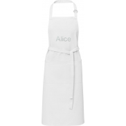 Andrea fartuch o gramaturze 240 g/m² z regulowanym paskiem na szyję, biały