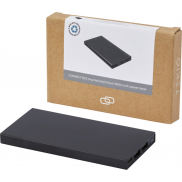 Connect powerbank o pojemności 5000 mAh z aluminium pochodzącego z recyklingu , czarny
