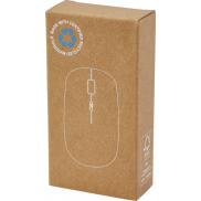 Menlo bezprzewodowa mysz z certyfikatem RCS wykonana z tworzyw sztucznych pochodzących z recyklingu , biały