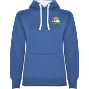 Urban damska bluza z kapturem 280 g/m², 2xl, niebieski, biały