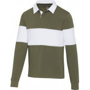 Clyde bluza polo do rugby unisex, xxl, zielony, biały
