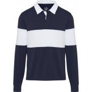 Clyde bluza polo do rugby unisex, m, niebieski, biały