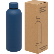 Spring miedziana butelka próżniowa ze stali nierdzewnej z recyklinku z certyfikatem RCS 500 ml, niebieski