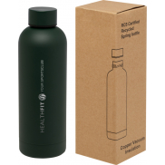 Spring miedziana butelka próżniowa ze stali nierdzewnej z recyklinku z certyfikatem RCS 500 ml, zielony