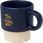 Olympia kubek do espresso z glinianym dnem, z możliwością układania w stosy, 130 ml, niebieski