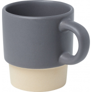 Olympia kubek do espresso z glinianym dnem, z możliwością układania w stosy, 130 ml, szary