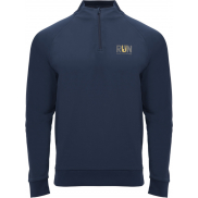 Epiro bluza unisex z długim rękawem i zamkiem błyskawicznym 1/4 200 g/m², m, niebieski